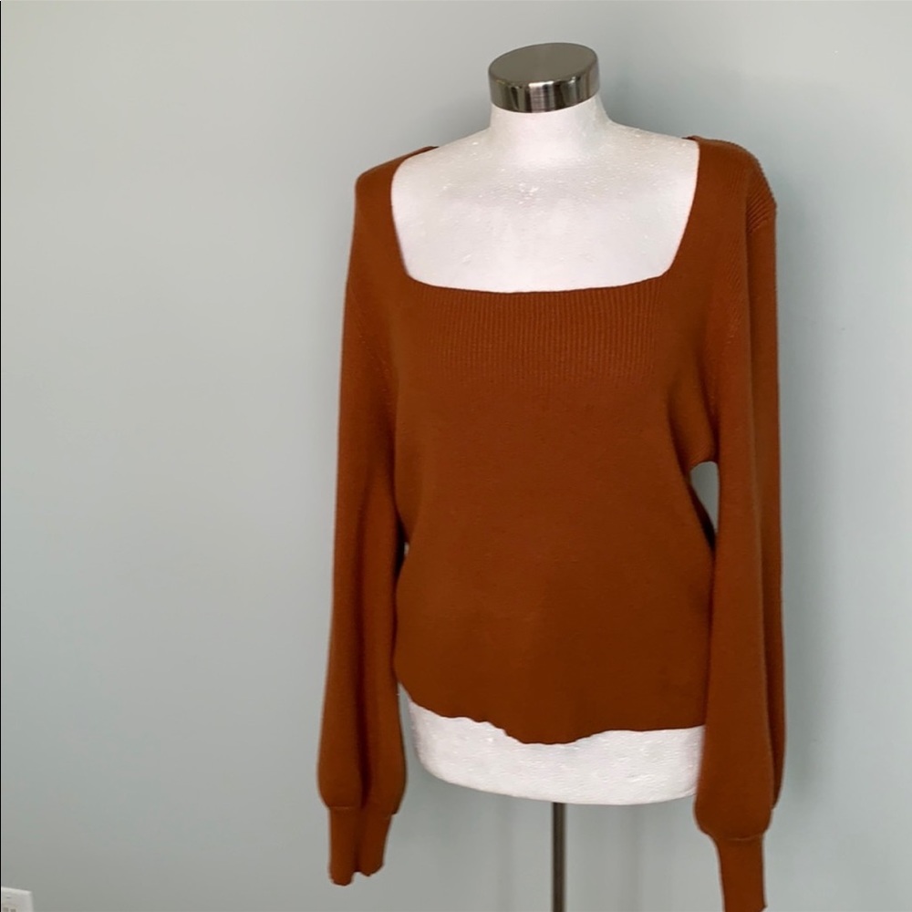Gibson Latimer Nwt Rust Square Neck Long Balloon … - image 2